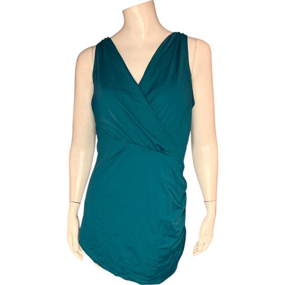 Kim Gravel x Swimsuits For All Surplice Asymmetrical Sarong Moroccan Blue 16 - Picture 1 of 14